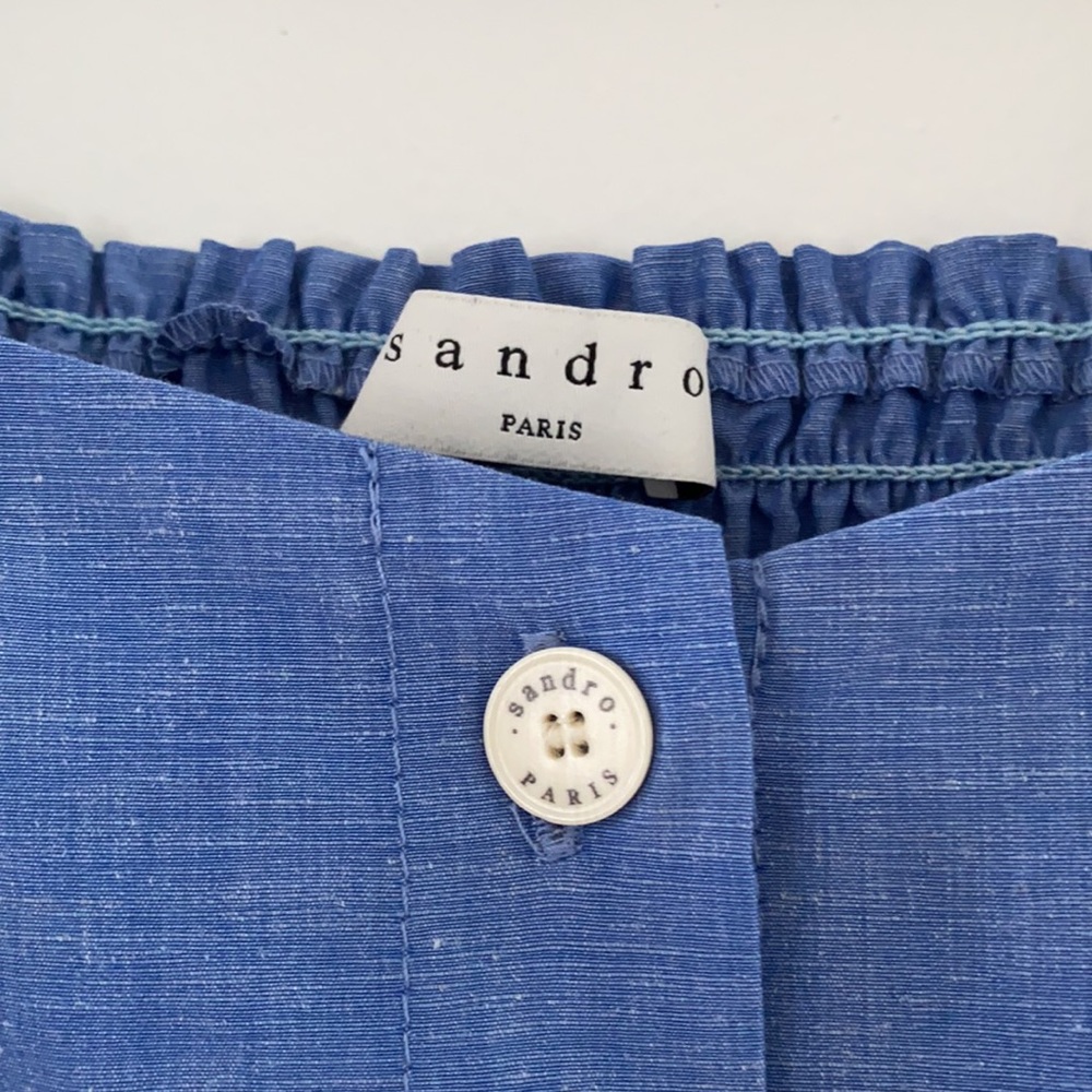Sandro Chambray Puff-Sleeve Too - Picture 3 of 10